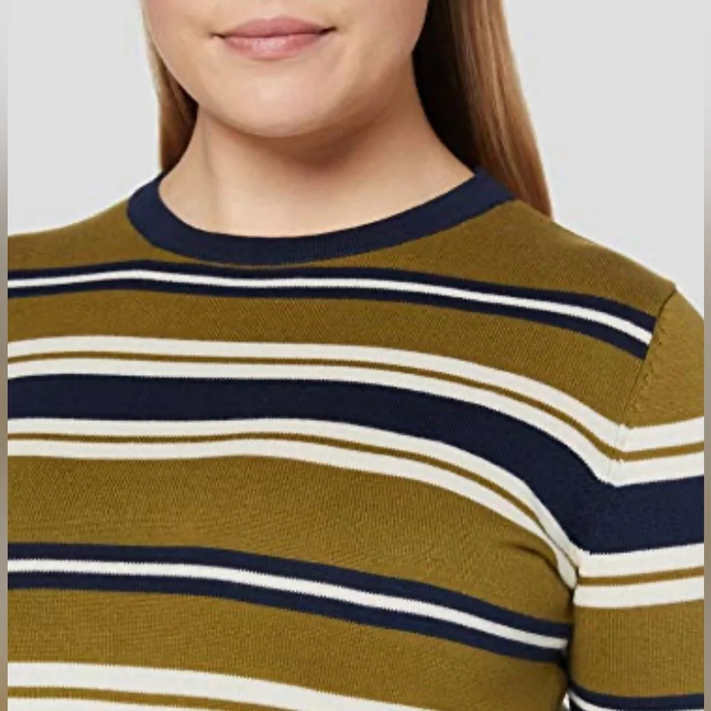 People Tree Dionne Organic Cotton Striped Long Sleeve Sweater Dress Size 10 - Picture 4 of 9
